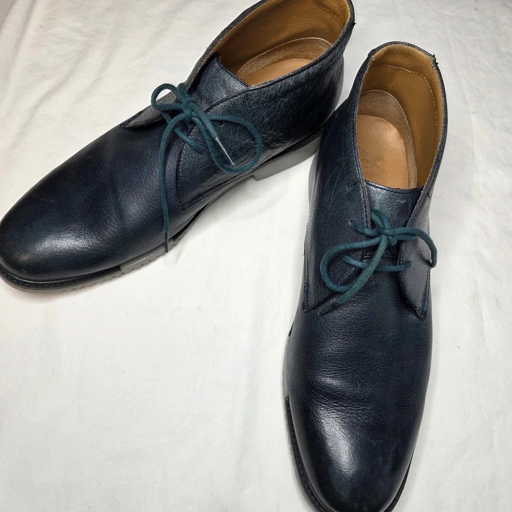 Cole Haan Chukka Boots Mens Leather Blue Lace Up‎ Ankle Boots Size 12